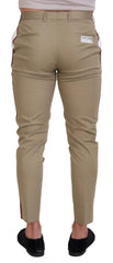Dolce & Gabbana White Brown Slim Fit Chino Pants - IT48 | M - Chinos
