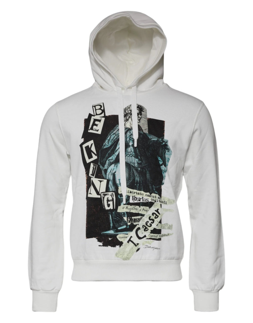Dolce & Gabbana White Caesar Cotton Hooded Pullover Sweater - Hoodies