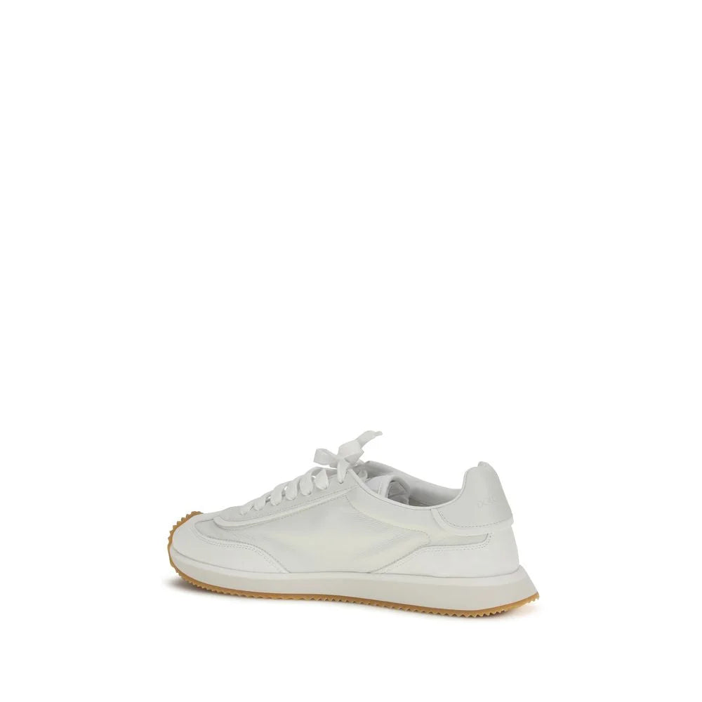 Dolce & Gabbana White Calf Leather Bos Taurus Athletic Sneakers