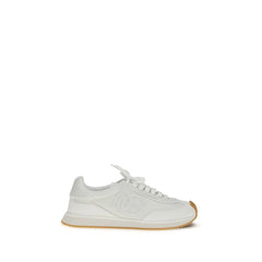 Dolce & Gabbana White Calf Leather Bos Taurus Athletic Sneakers