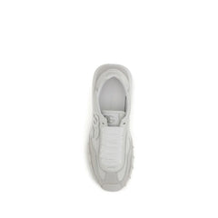 Dolce & Gabbana White Calf Leather Bos Taurus Athletic Sneakers