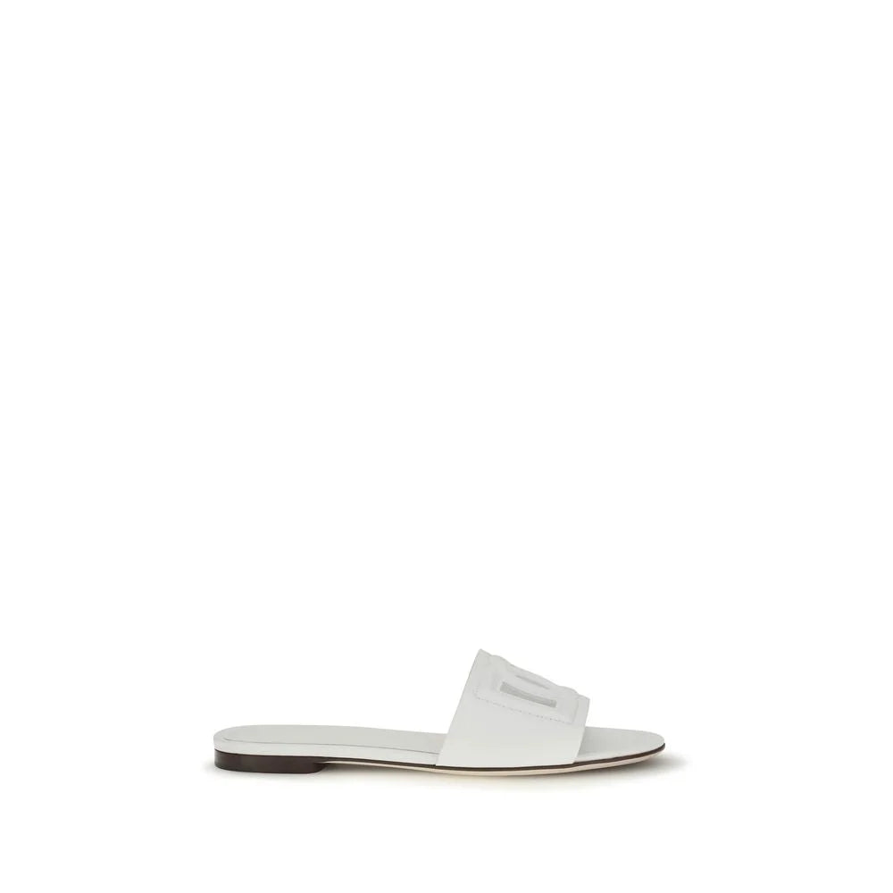 Sandales Dolce & Gabbana Blanc Veau Daim Bos Taurus Plates