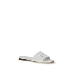 Sandales Dolce & Gabbana Blanc Veau Daim Bos Taurus Plates