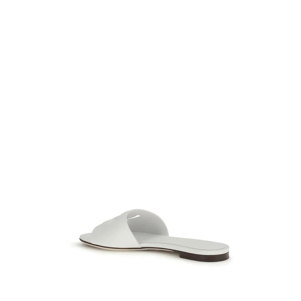 Sandales Dolce & Gabbana Blanc Veau Daim Bos Taurus Plates