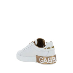 Sneakers basses en cuir de veau blanc Dolce & Gabbana