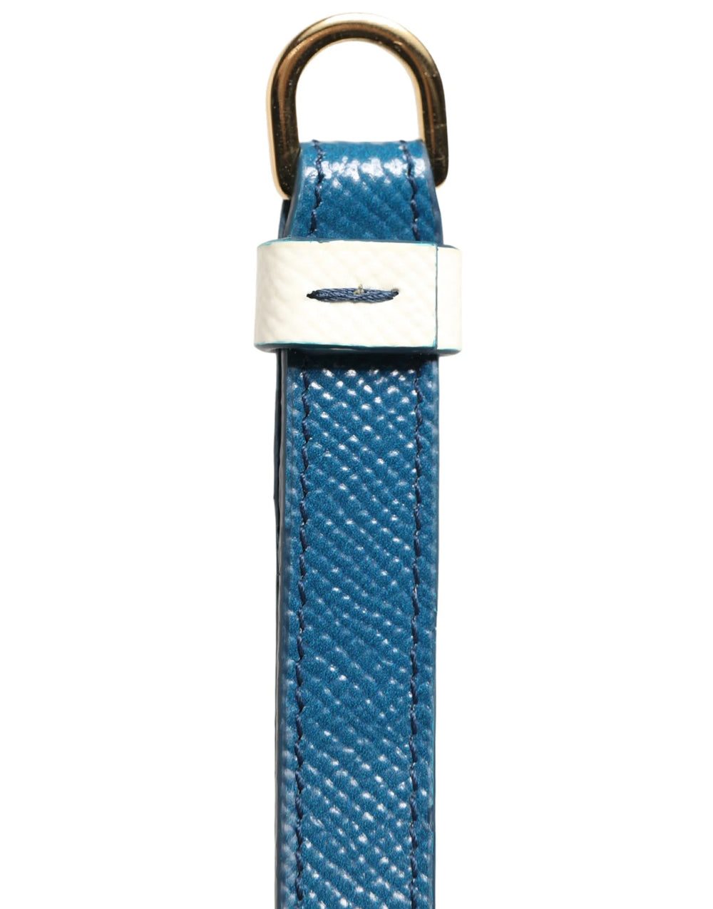 Dolce & Gabbana White Calf Leather Logo Flip Holder Strap Airpods Case