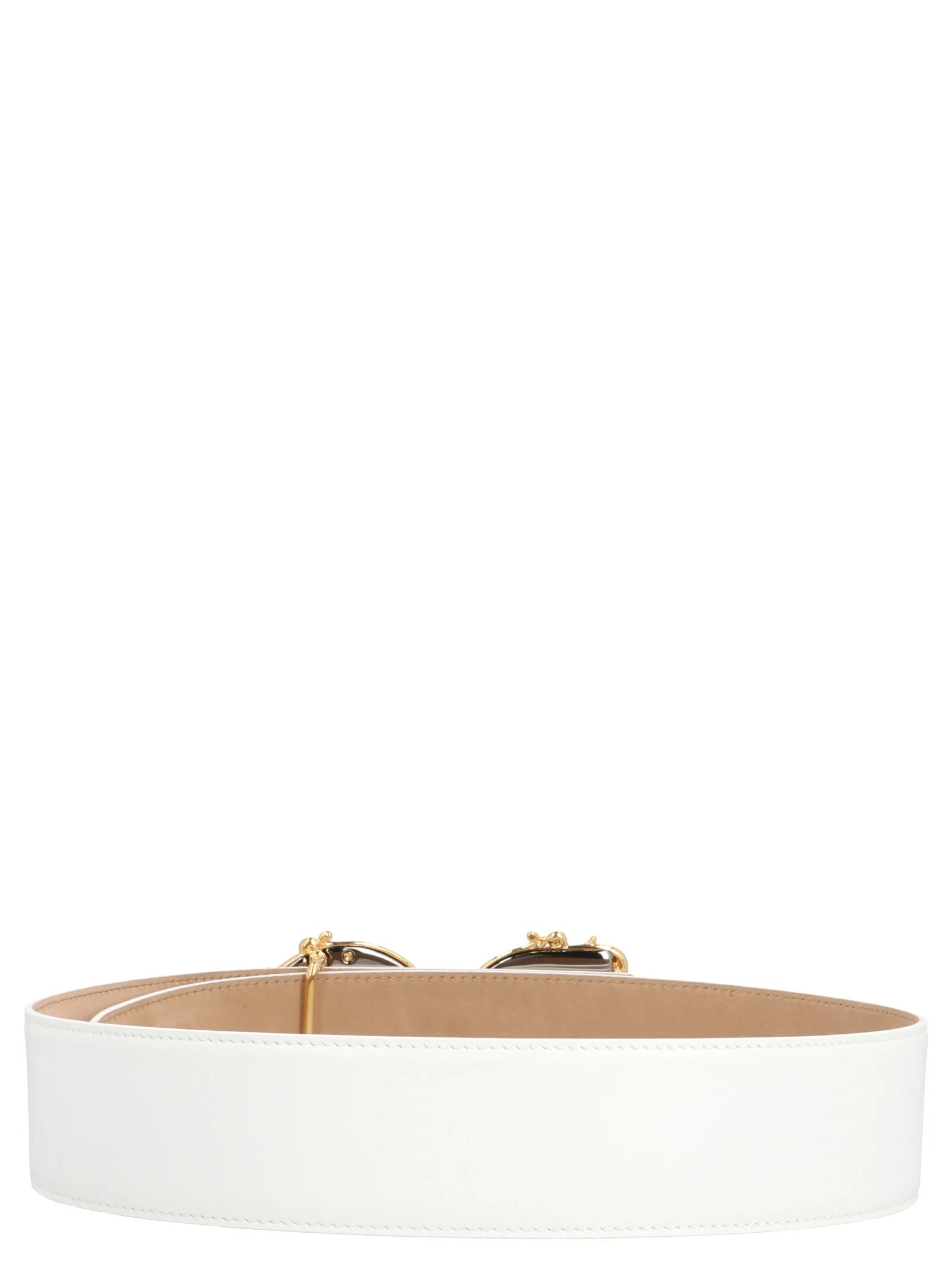 Dolce & Gabbana White Calfskin High-Waist Belt - 80 cm / 32 Inches