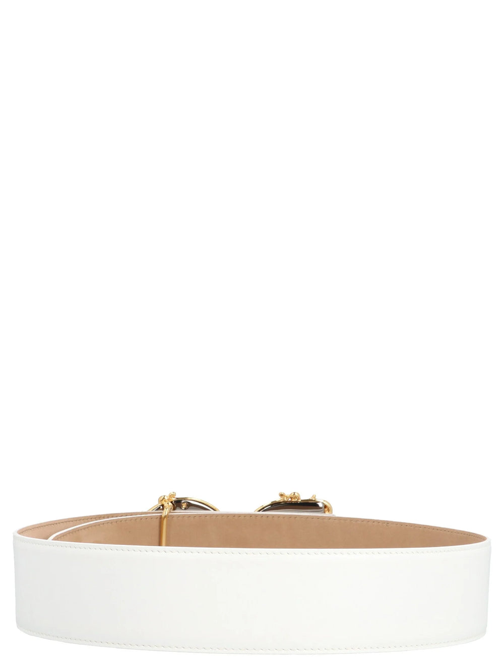 Dolce & Gabbana White Calfskin High-Waist Belt - 80 cm / 32 Inches
