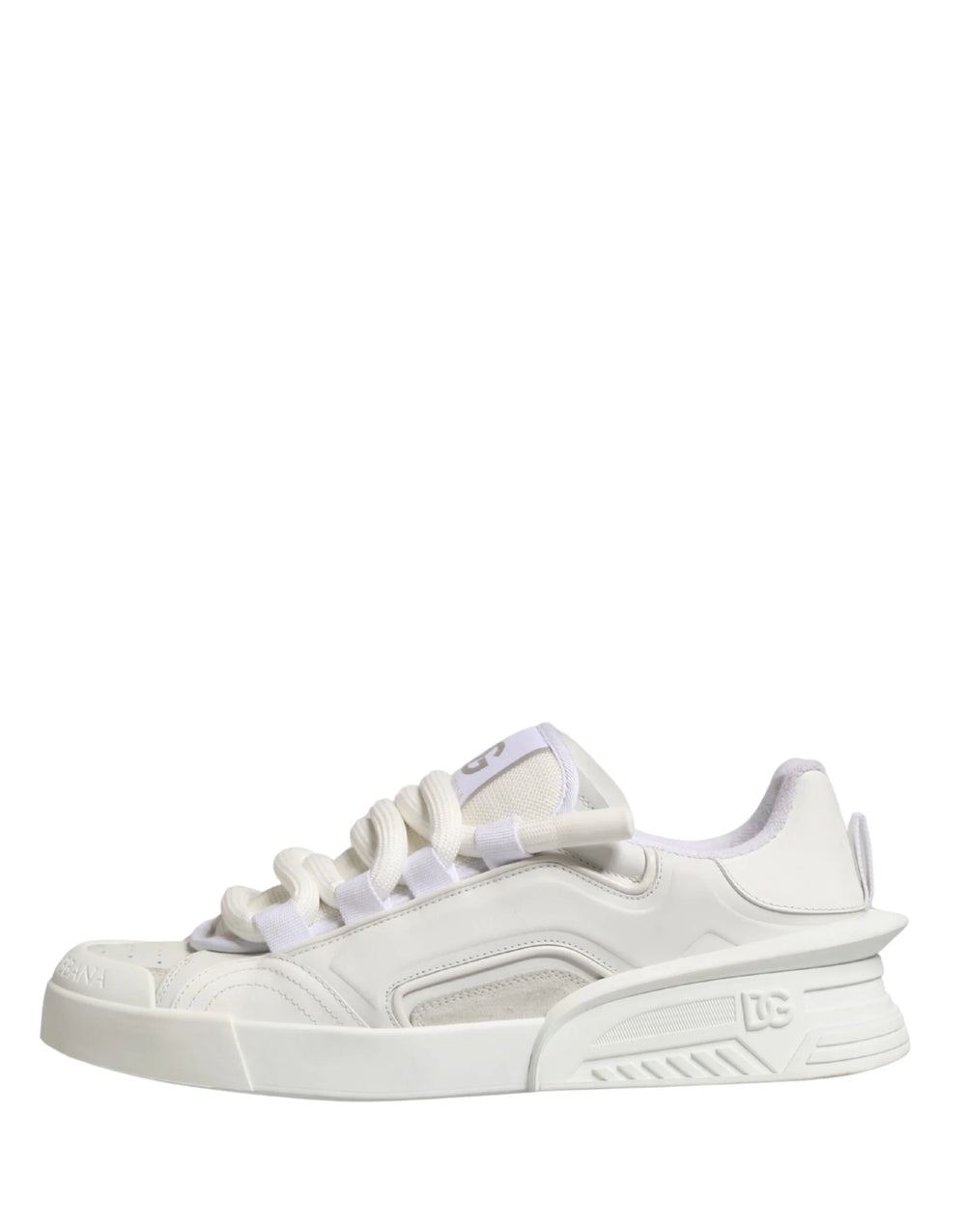 Dolce & Gabbana White Calfskin Leather Low Top Sneakers Shoes - EU44/US11