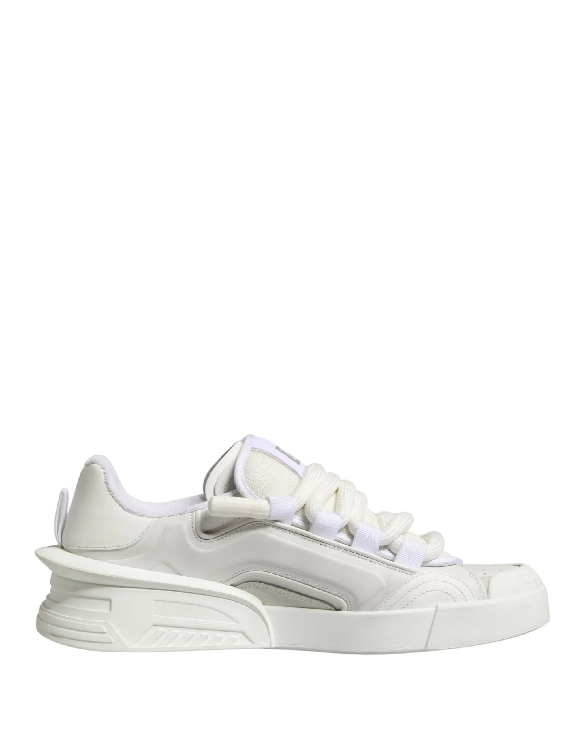 Dolce & Gabbana White Calfskin Leather Low Top Sneakers Shoes - EU44/US11