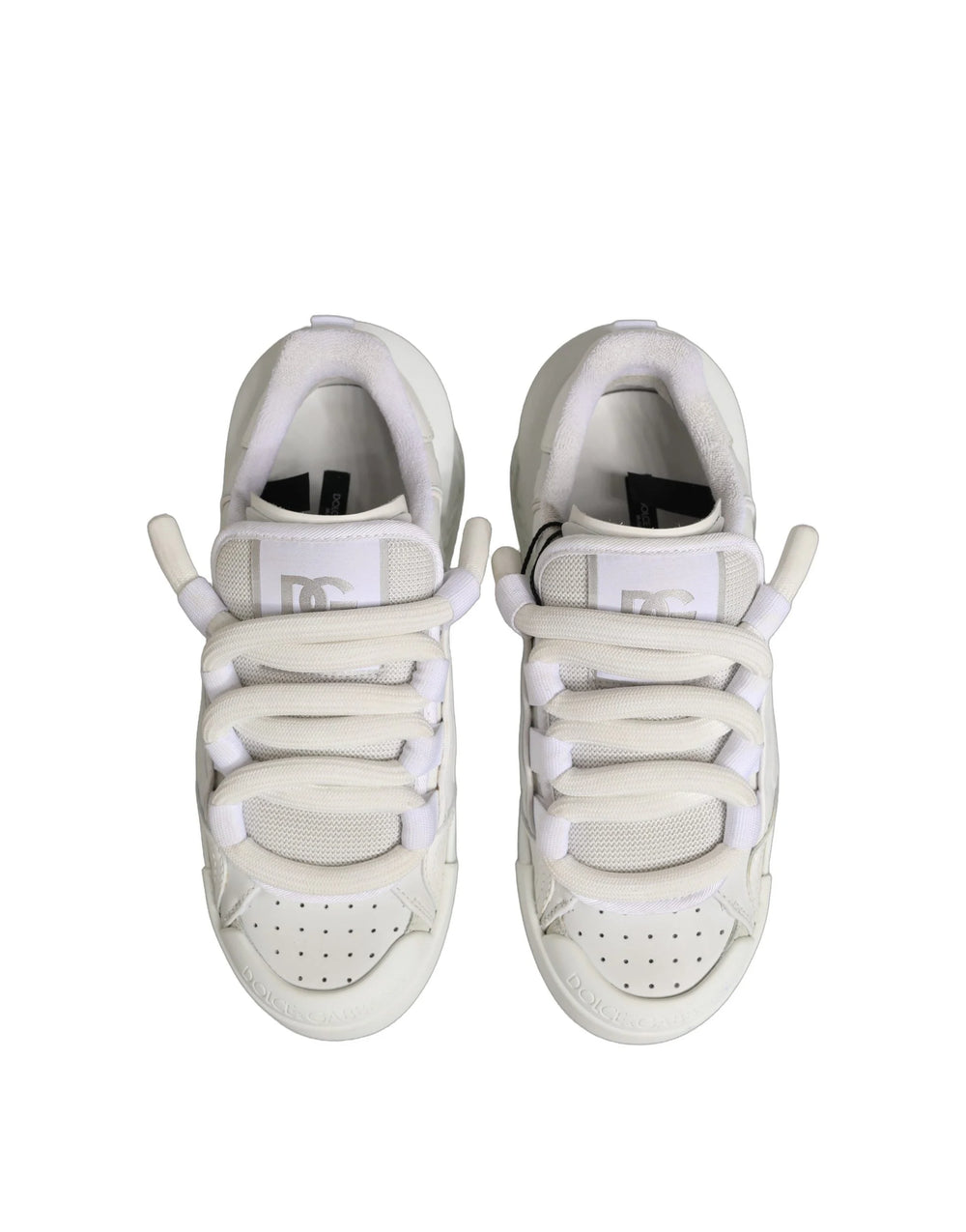 Dolce & Gabbana White Calfskin Leather Low Top Sneakers Shoes - EU39/US6
