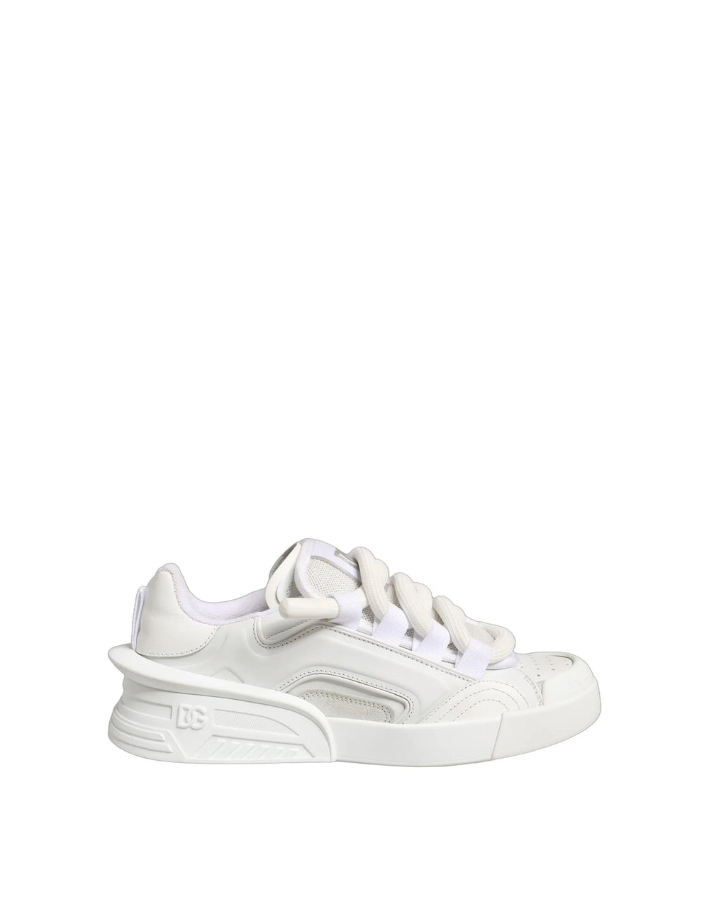 Dolce & Gabbana White Calfskin Leather Low Top Sneakers Shoes - EU39/US6