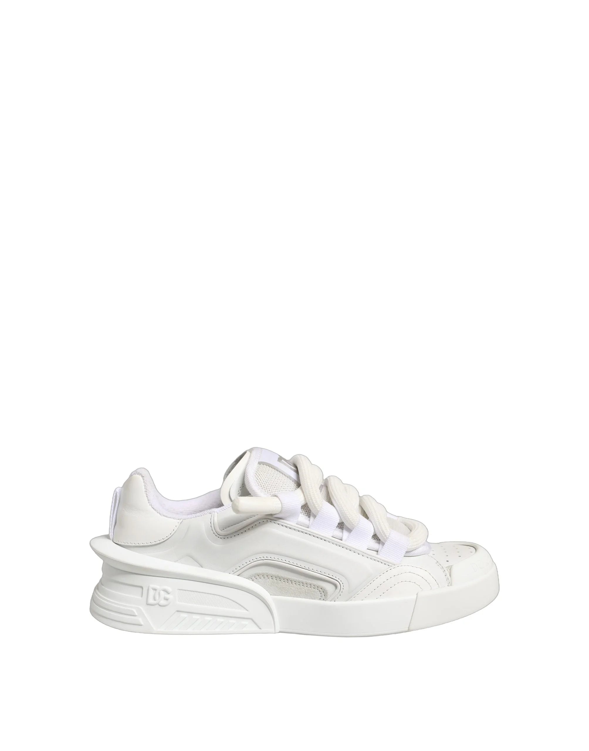 Dolce & Gabbana White Calfskin Leather Low Top Sneakers Shoes - EU39/US6