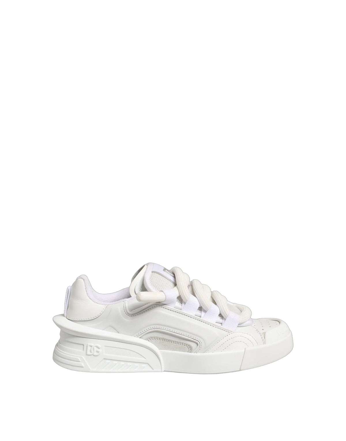 Dolce & Gabbana White Calfskin Leather Low Top Sneakers Shoes - EU39/US6