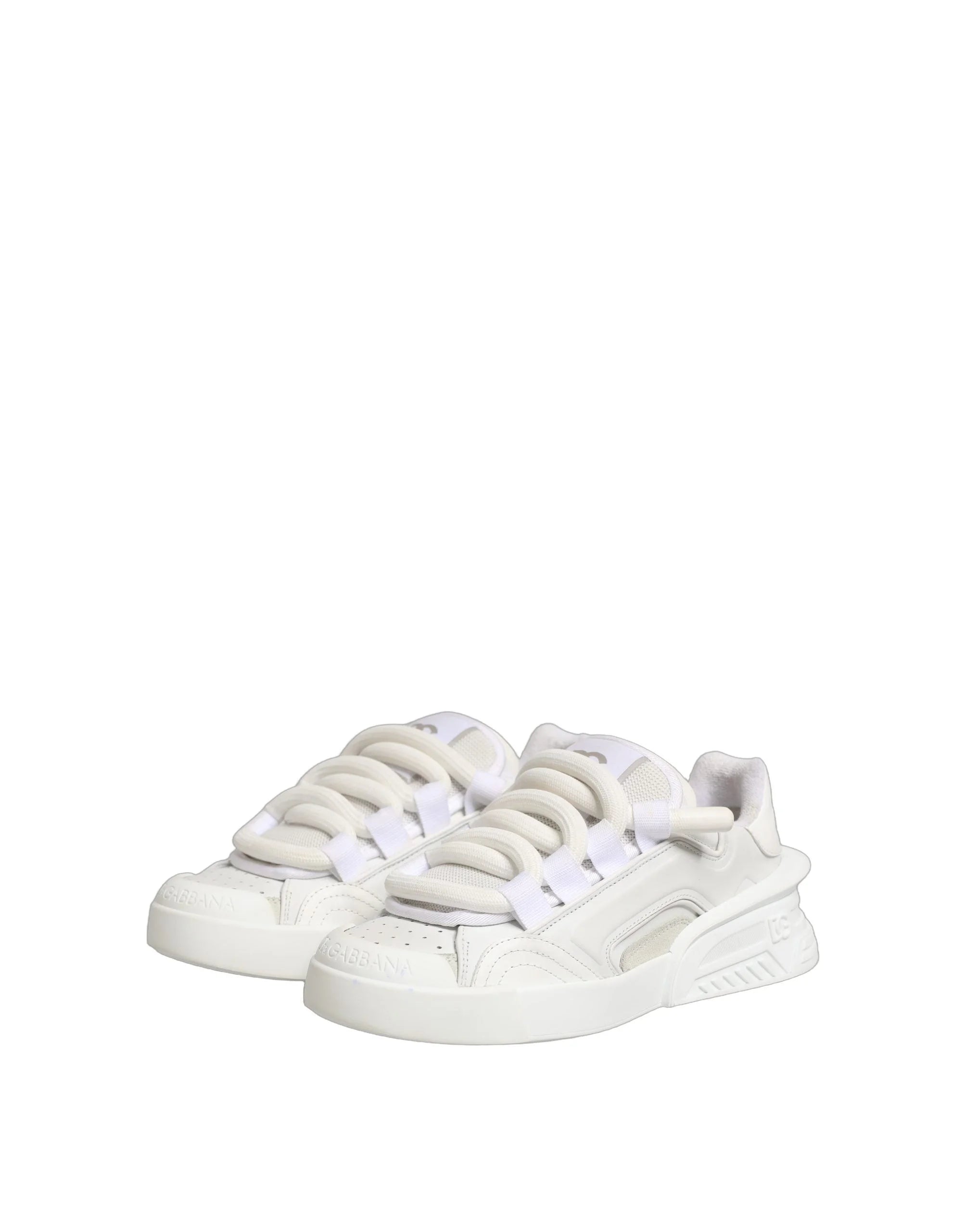 Dolce & Gabbana White Calfskin Leather Low Top Sneakers Shoes - EU39/US6