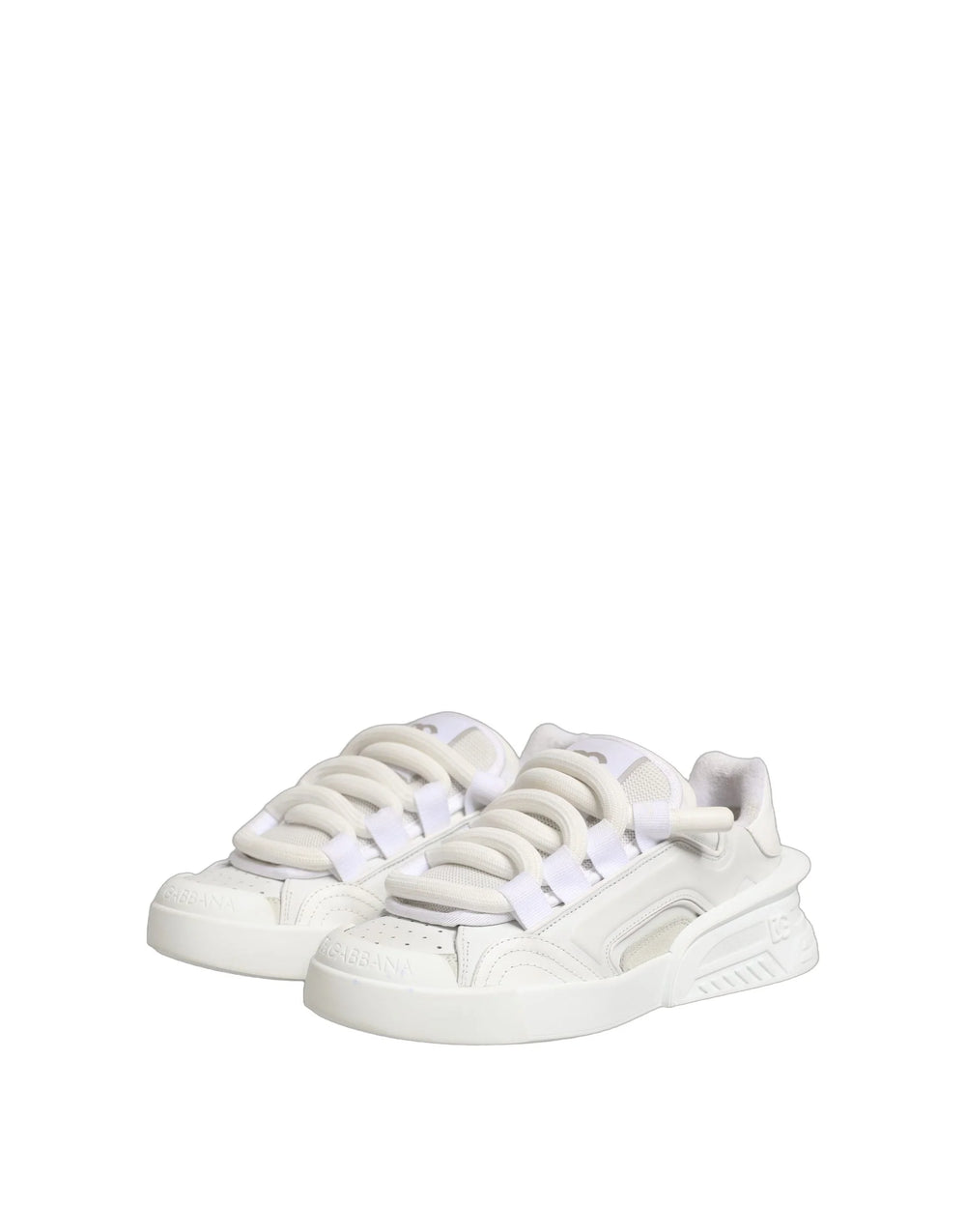Dolce & Gabbana White Calfskin Leather Low Top Sneakers Shoes - EU39/US6