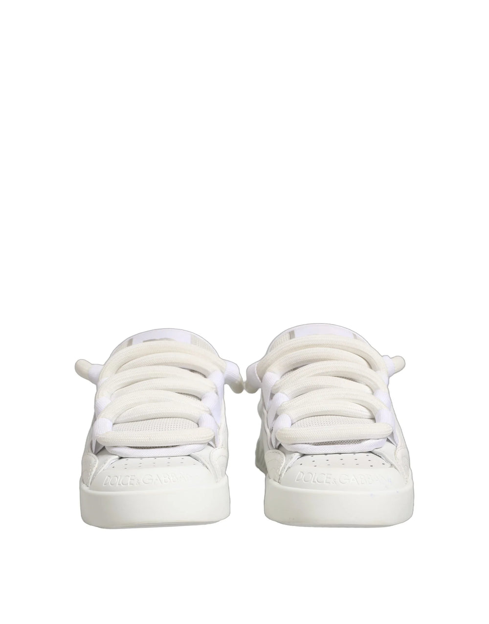 Dolce & Gabbana White Calfskin Leather Low Top Sneakers Shoes - EU39/US6