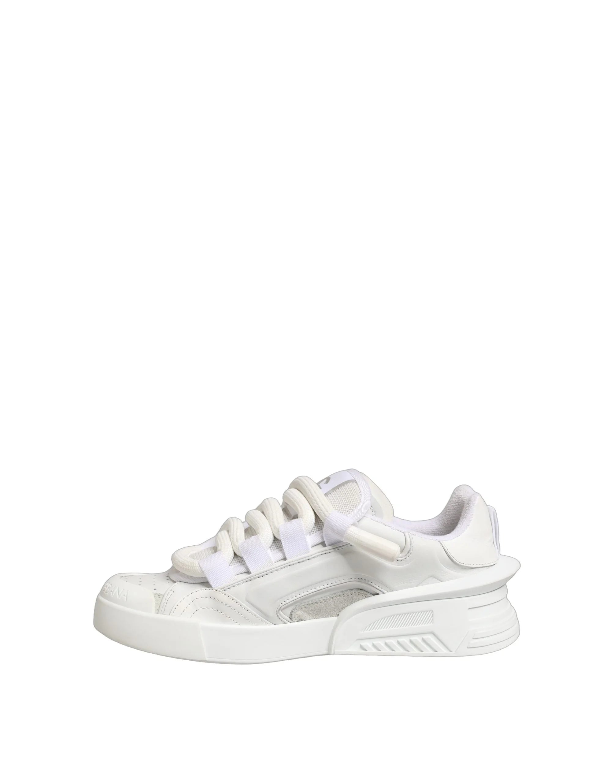 Dolce & Gabbana White Calfskin Leather Low Top Sneakers Shoes - EU39/US6