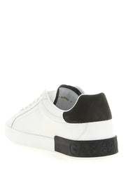 Dolce & Gabbana White Calfskin Low Top Sneakers