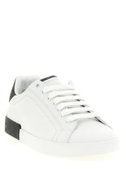 Dolce & Gabbana White Calfskin Low Top Sneakers