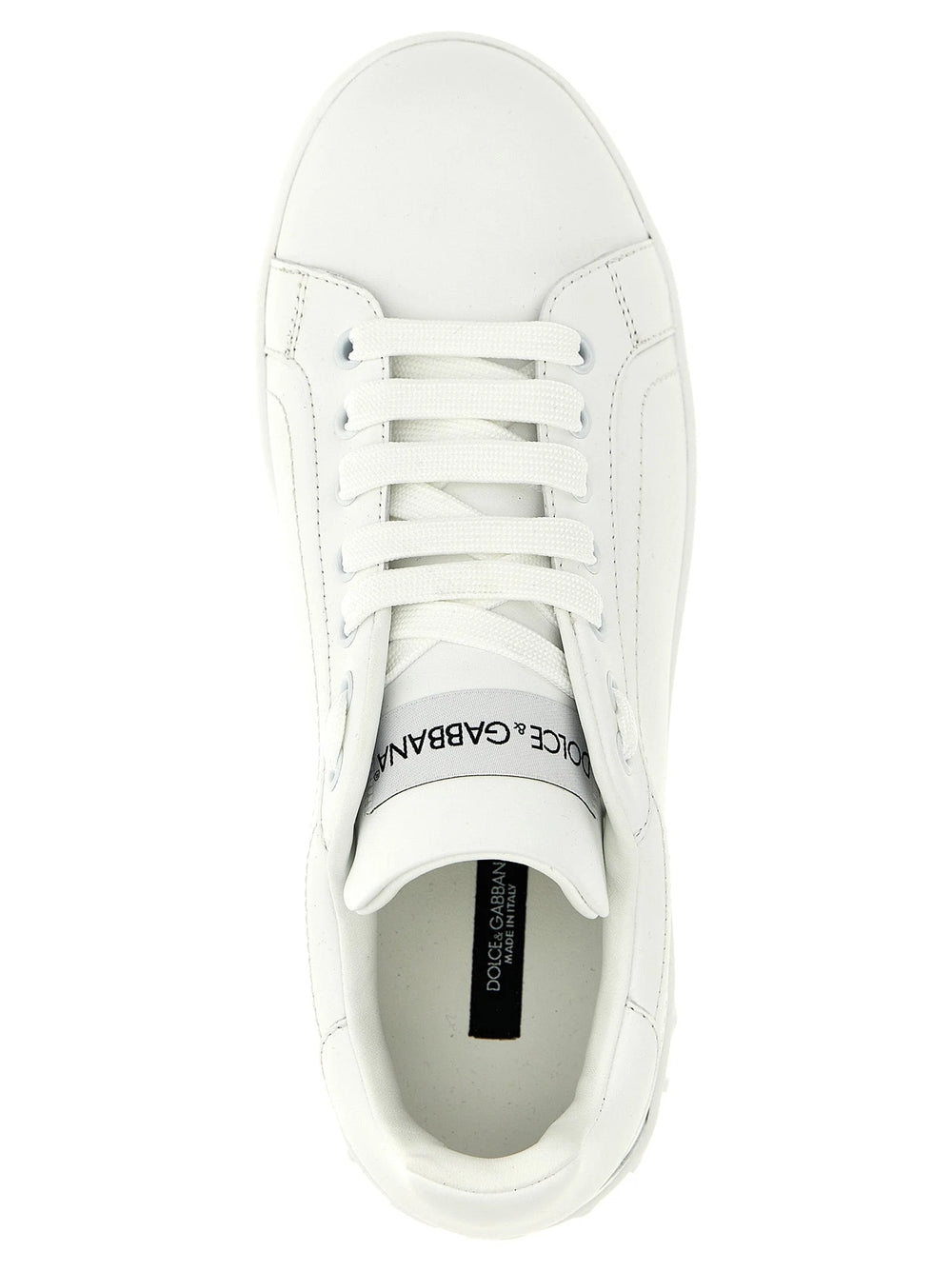Dolce & Gabbana White Calfskin Low Top Sneakers
