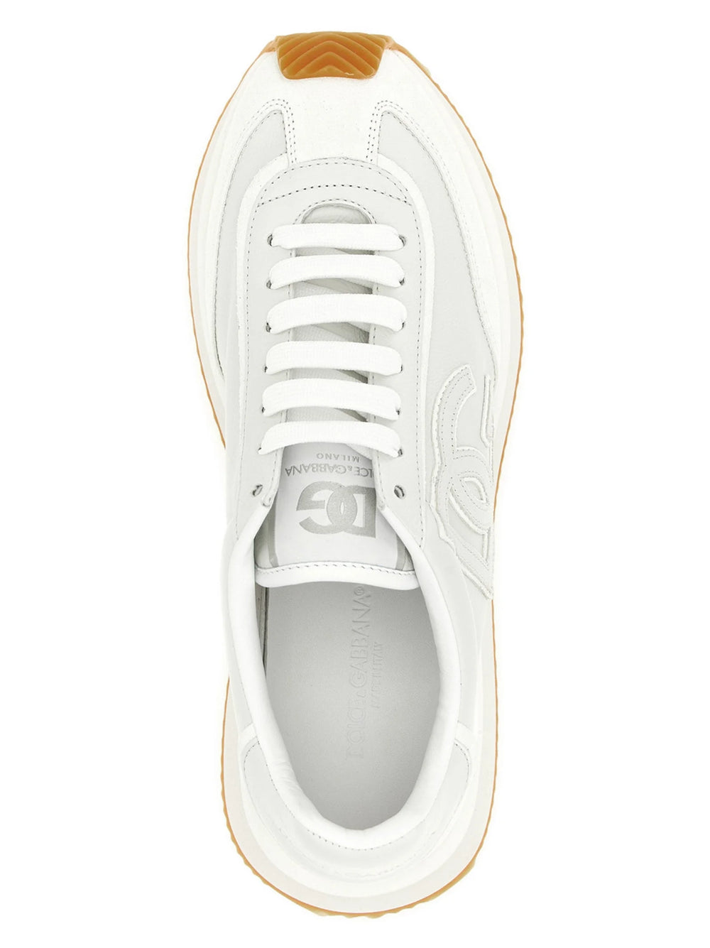 Dolce & Gabbana White Calfskin Low Top Sneakers - EU47/US14