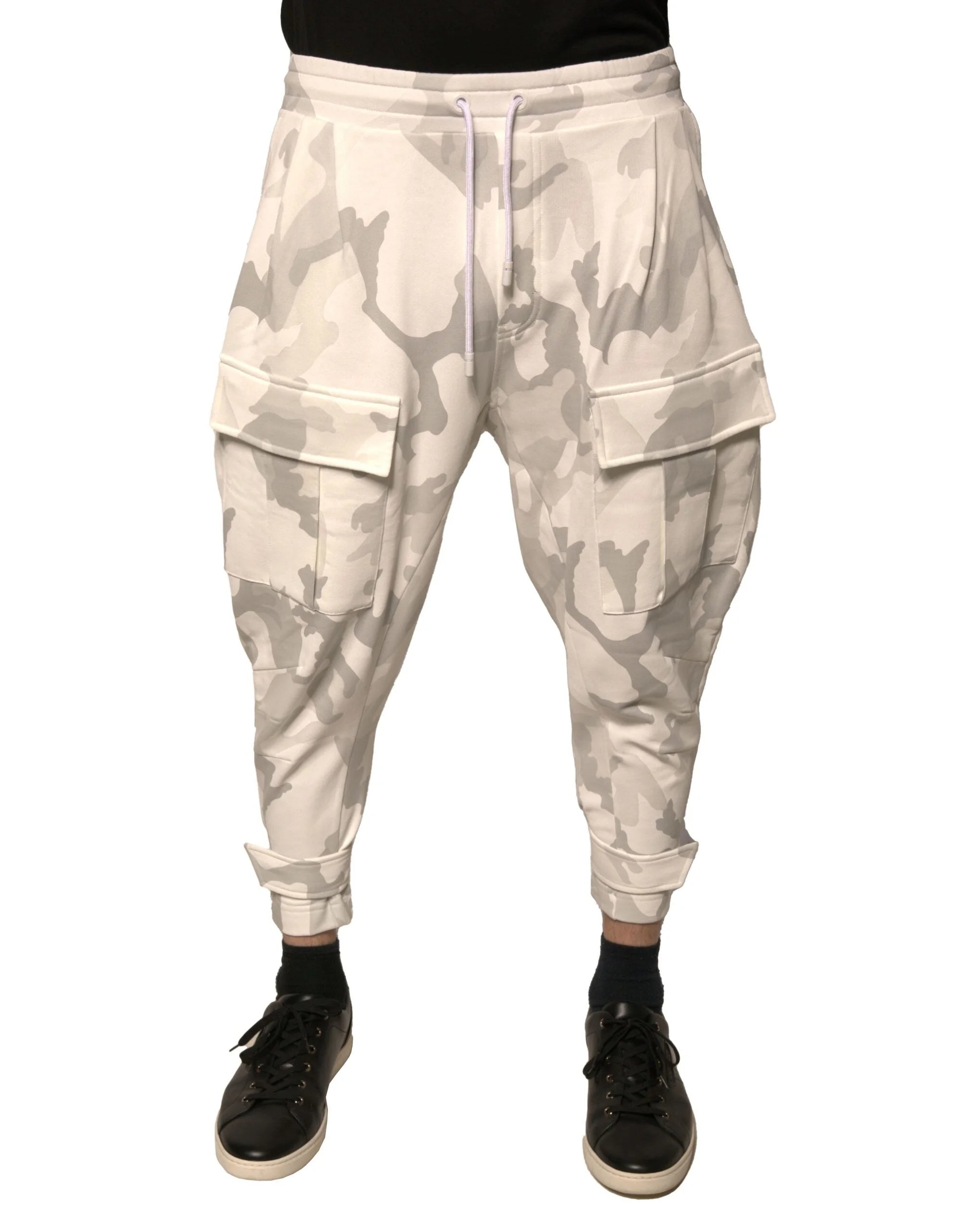 Dolce & Gabbana White Camouflage Cargo Jogger Pants - Cargo Pants
