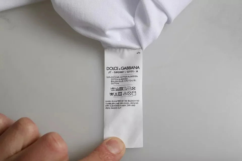 Dolce & Gabbana White Camouflage Stars Crew Neck Men T-shirt - IT50 | L - T-Shirts