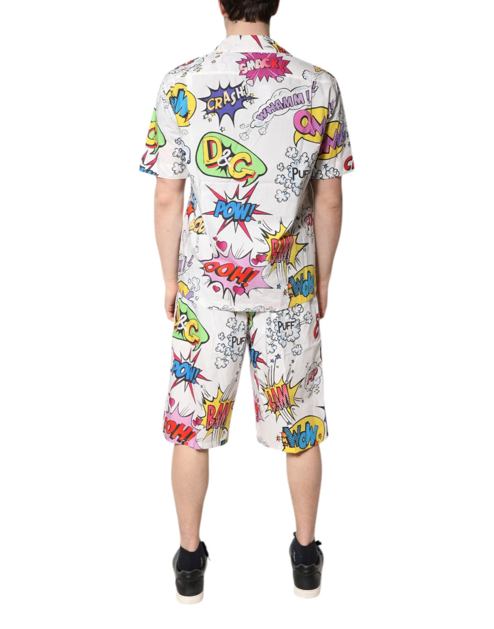 Dolce & Gabbana White Cartoon Print Cotton Men Pajama Set Sleepwear - Pajamas