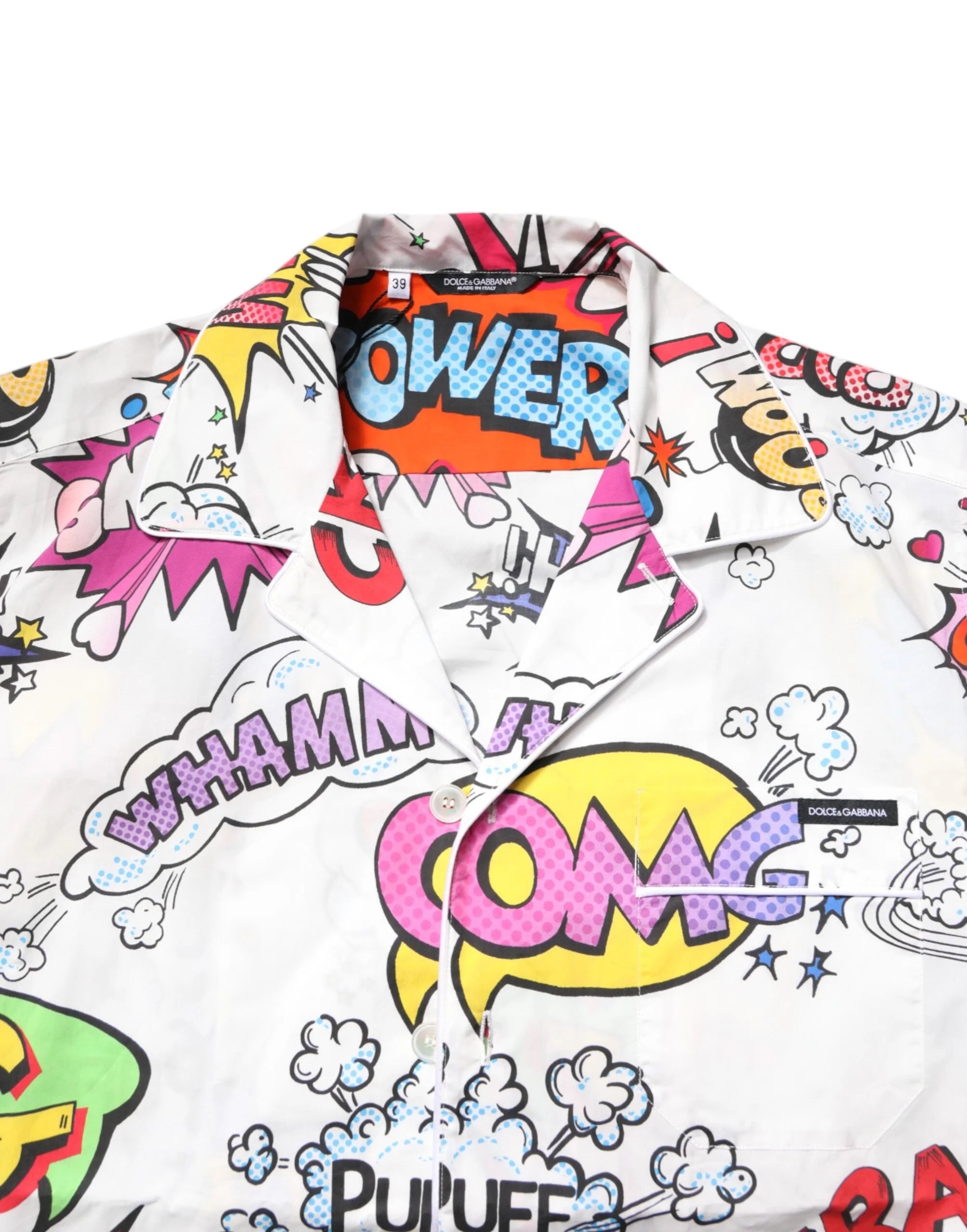 Dolce & Gabbana White Cartoon Print Cotton Men Pajama Set Sleepwear - Pajamas