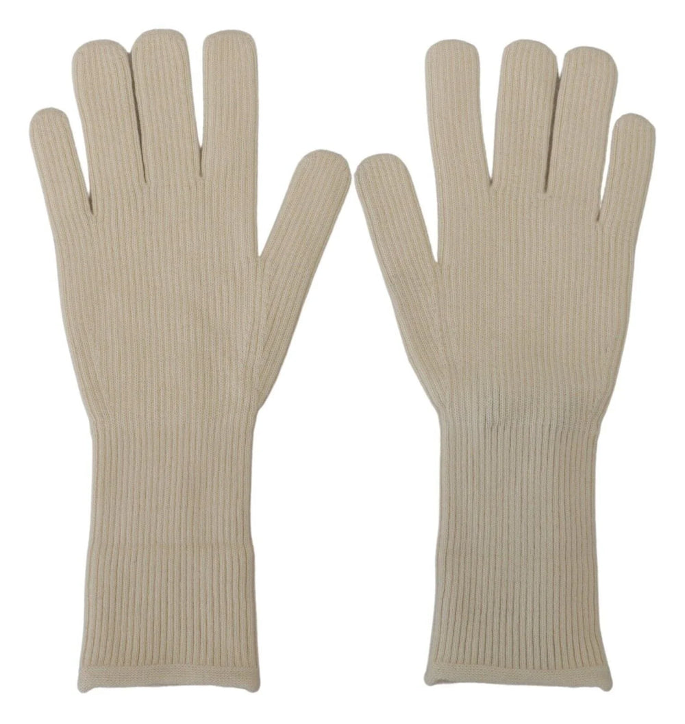 Dolce & Gabbana White Cashmere Knitted Hands Mitten Mens Gloves - 9|M - Gloves & Mittens