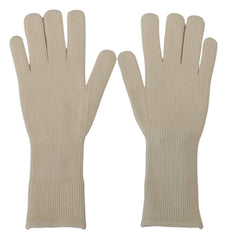 Dolce & Gabbana White Cashmere Knitted Hands Mitten Mens Gloves - 9|M - Gloves & Mittens