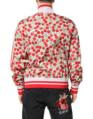 Dolce & Gabbana White Cherry Print Full Zip Bomber Jacket - IT52 | XL - Bomber Jackets
