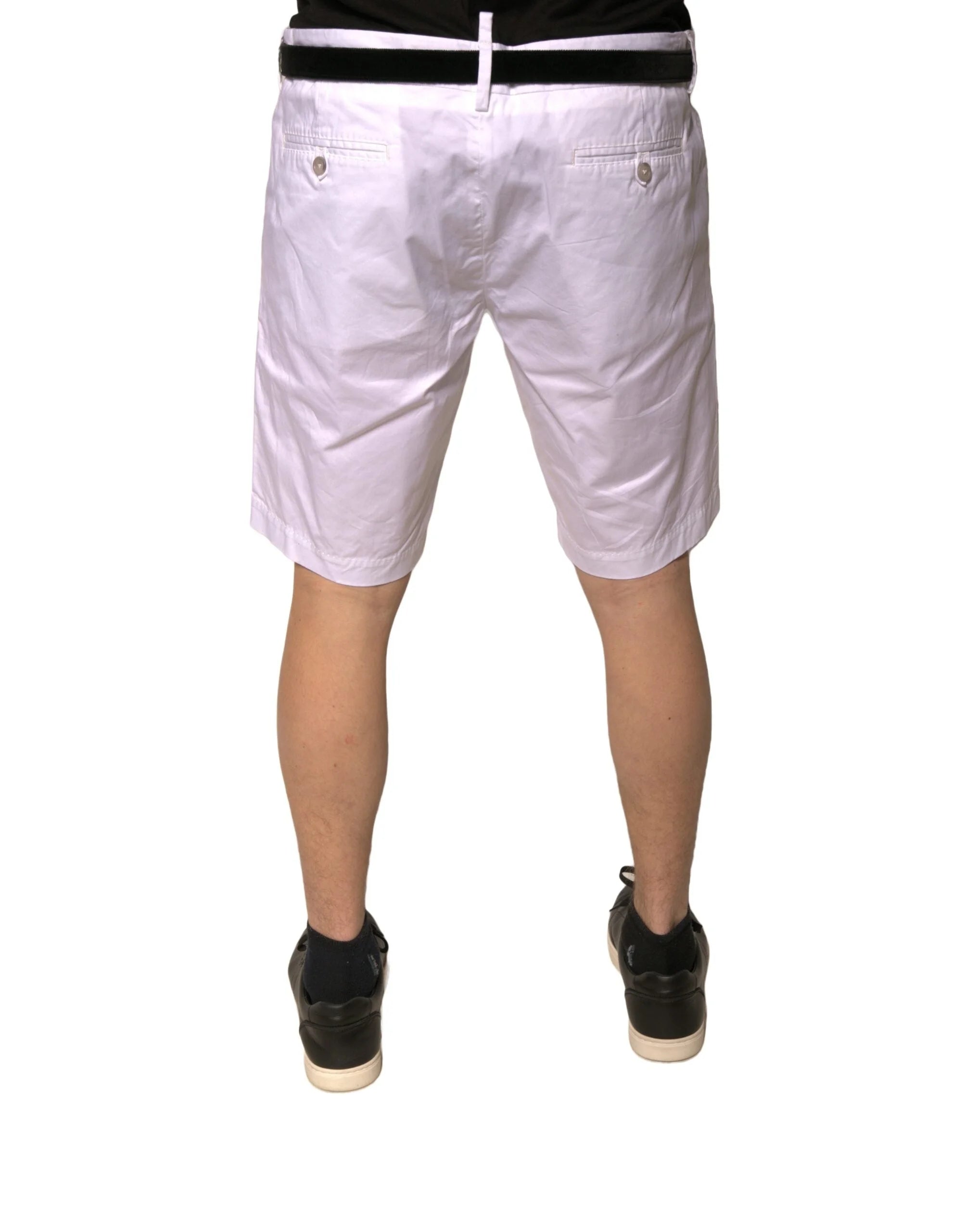 Dolce & Gabbana White Chinos Cotton Stretch Casual Shorts - IT44 | XS - Chino Shorts