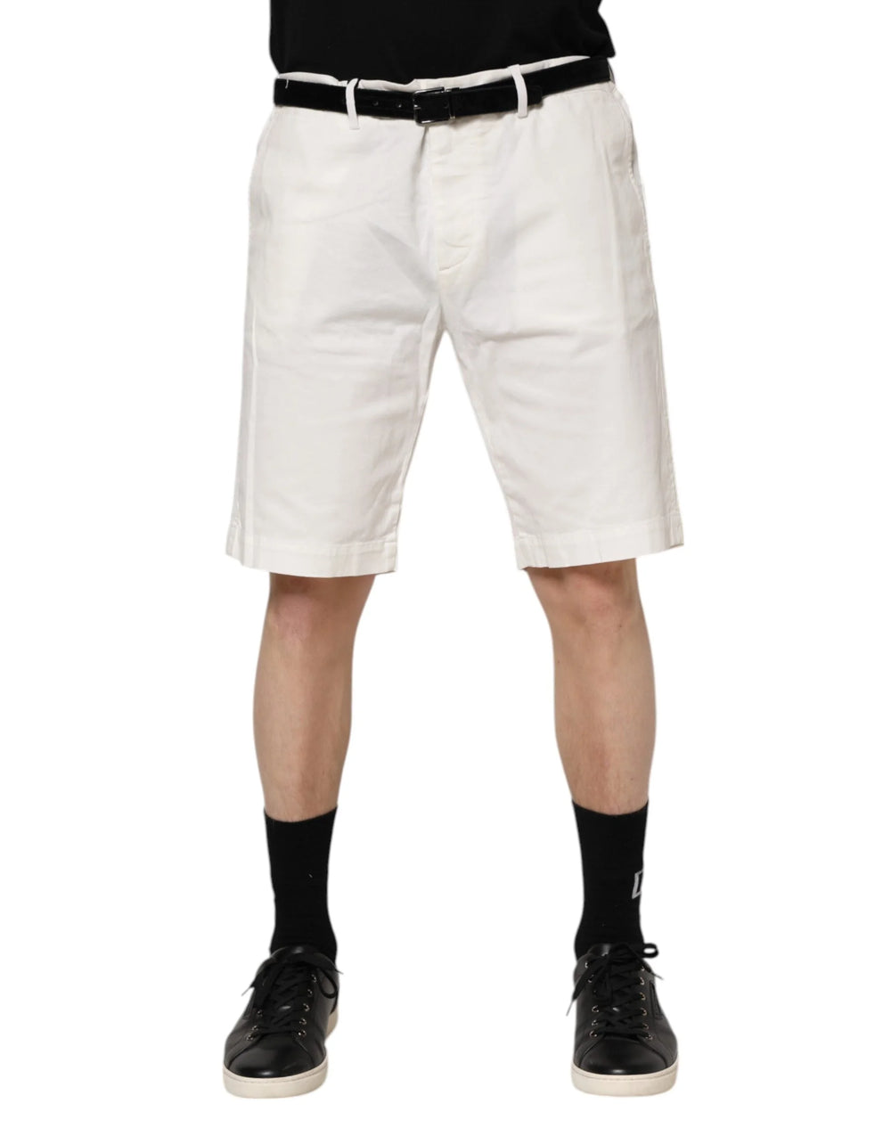 Dolce & Gabbana White Chinos Cotton Stretch Men Casual Shorts - IT60 | 3XL - Chino Shorts