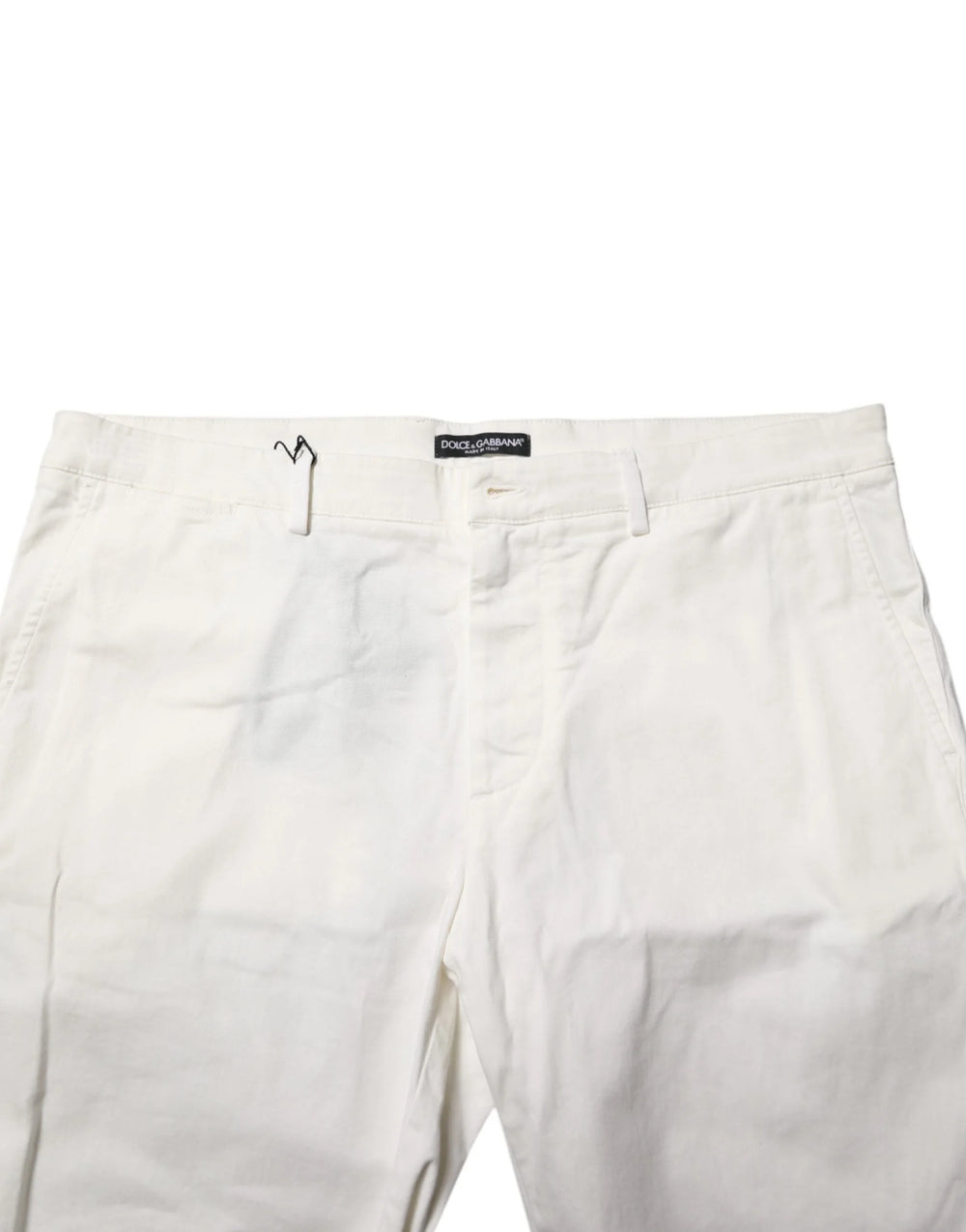 Dolce & Gabbana White Chinos Cotton Stretch Men Casual Shorts - IT60 | 3XL - Chino Shorts
