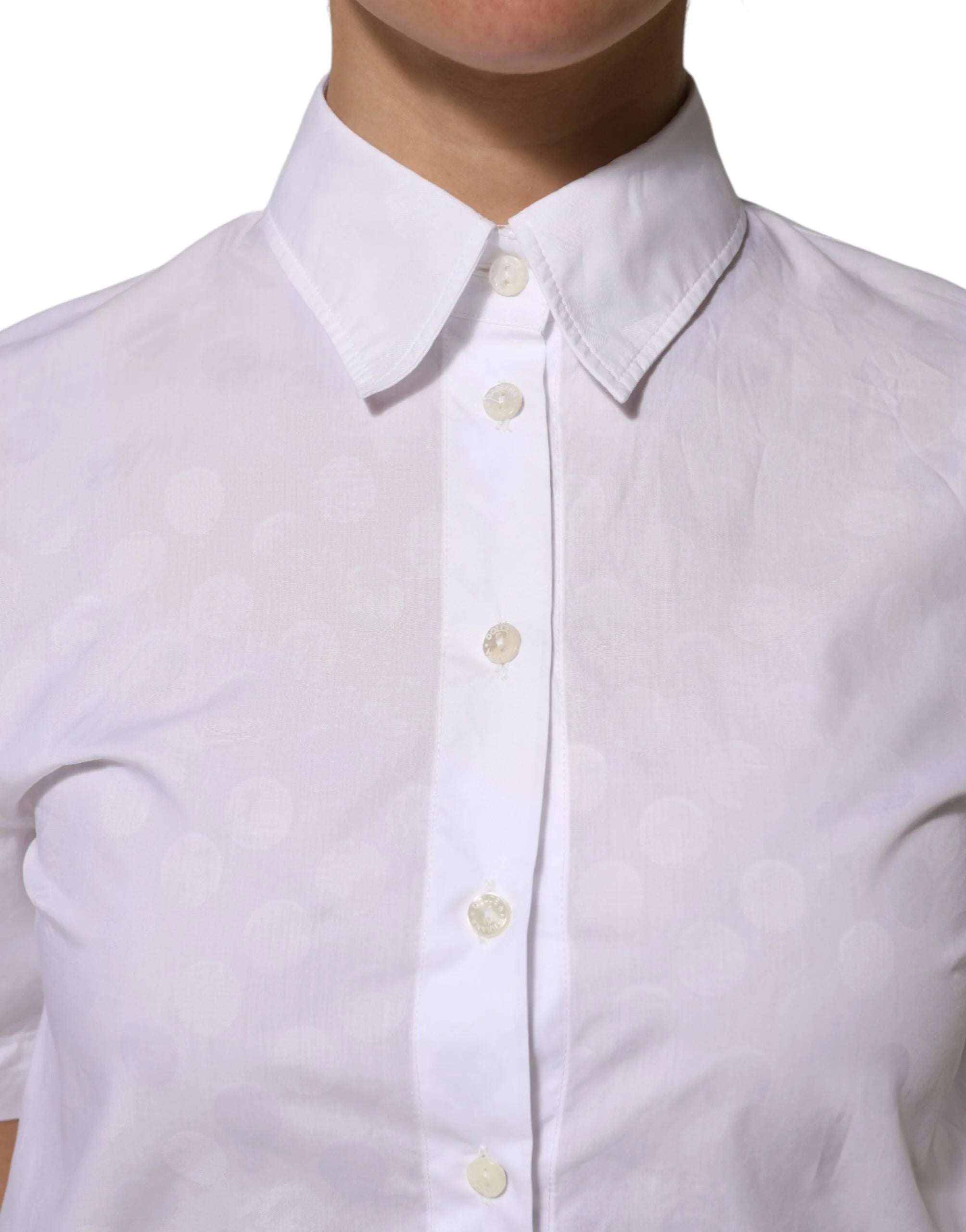 Dolce & Gabbana White Collared Short Sleeve Polo Shirt Top - IT38 | XS - Polos