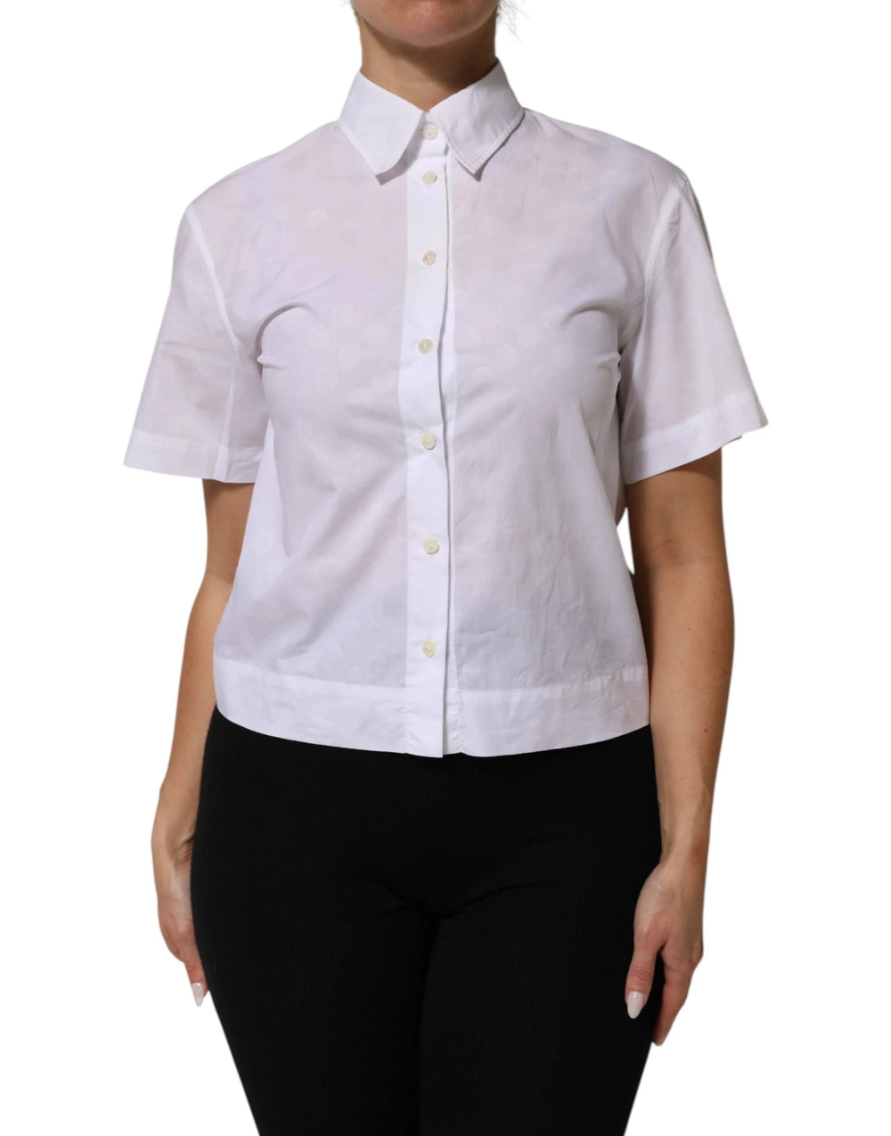 Dolce & Gabbana White Collared Short Sleeve Polo Shirt Top - IT38 | XS - Polos