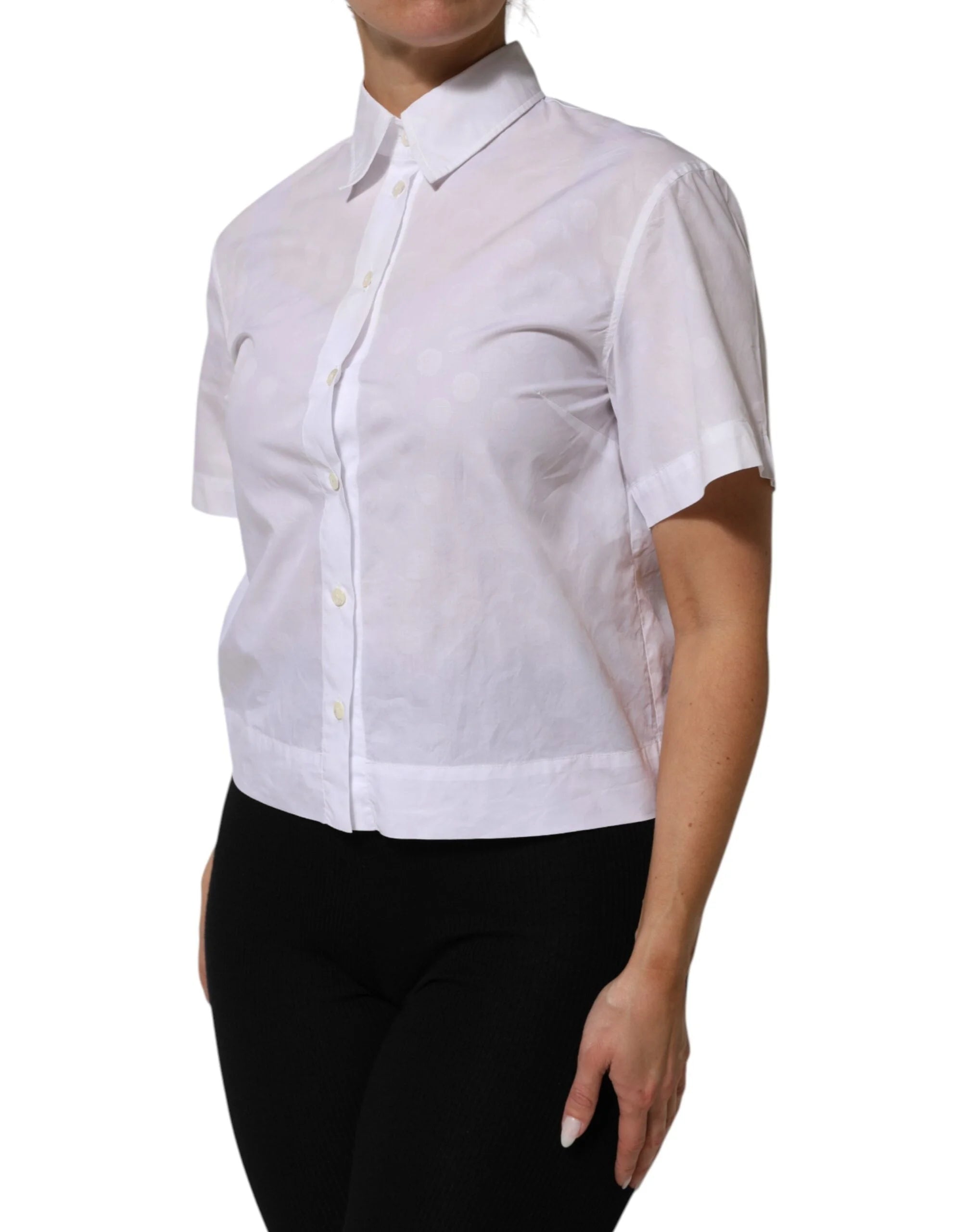 Dolce & Gabbana White Collared Short Sleeve Polo Shirt Top - IT38 | XS - Polos