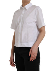 Dolce & Gabbana White Collared Short Sleeve Polo Shirt Top - IT44 | L - Polos