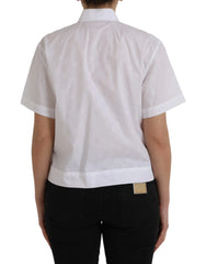 Dolce & Gabbana White Collared Short Sleeve Polo Shirt Top - IT44 | L - Polos