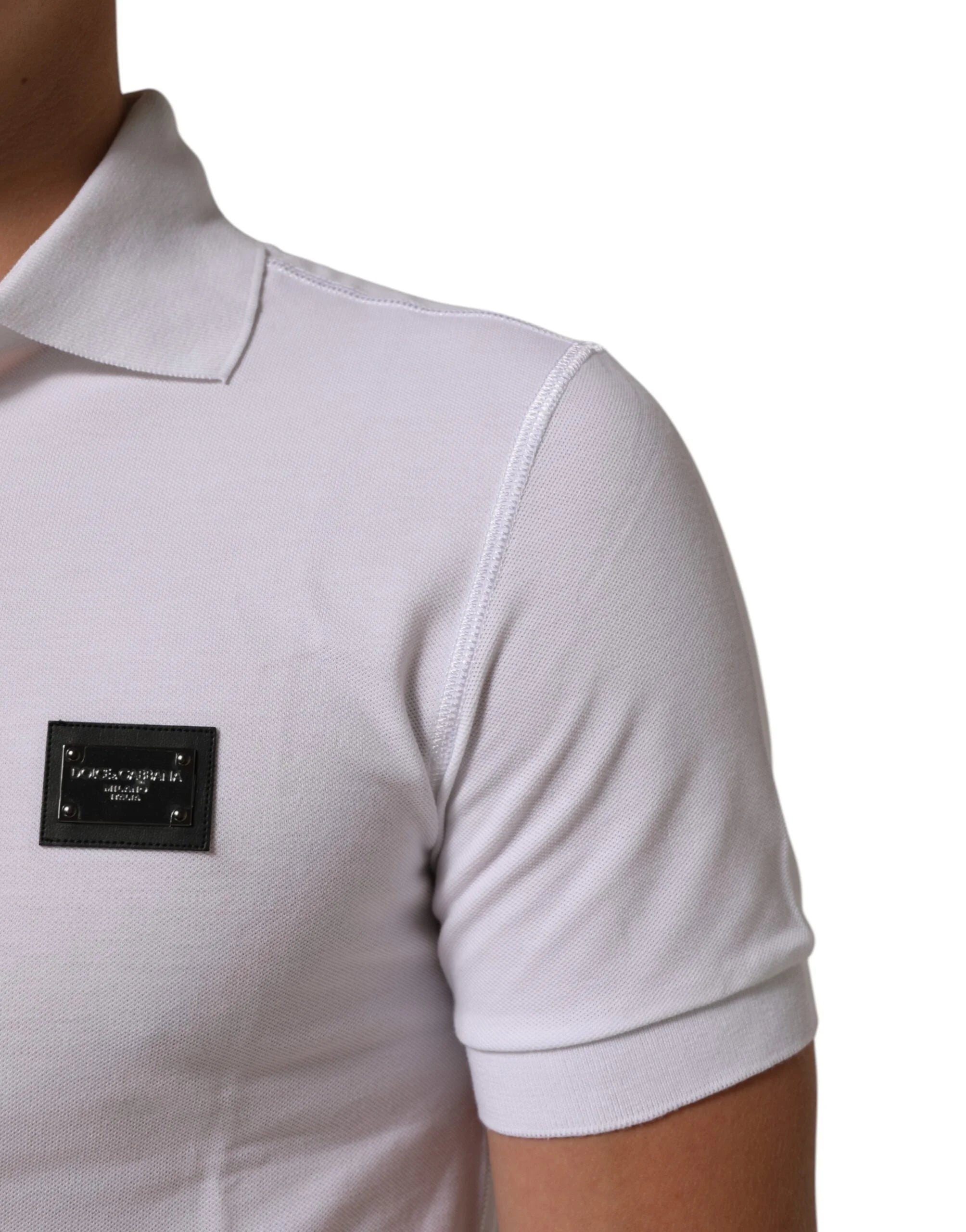 Dolce & Gabbana White Collared Short Sleeves Polo Men T-shirt - IT46 | S
