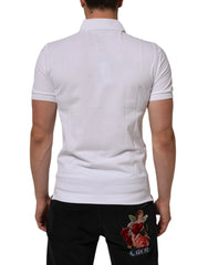 Dolce & Gabbana White Collared Short Sleeves Polo Men T-shirt - IT46 | S