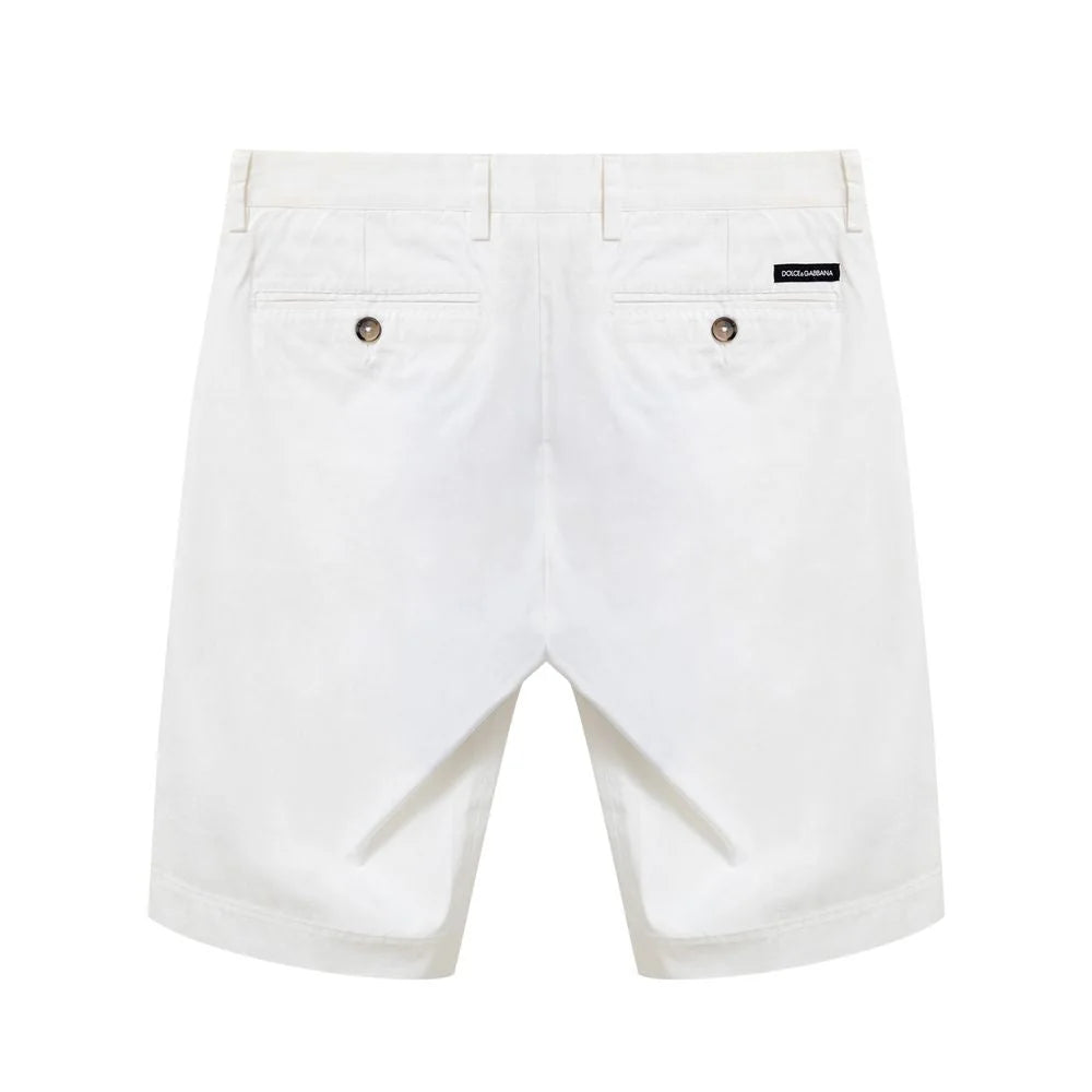 Dolce & Gabbana White Cotton Bermuda - 44 - Bermudas