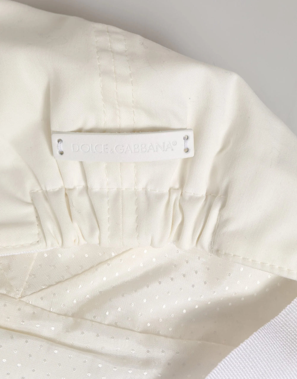 Dolce & Gabbana White Cotton Blend Leather Trim Flat Men Cap Hat - 58 cm|M - Flat Caps