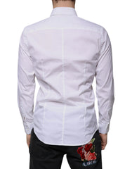 Dolce & Gabbana White Cotton Blend Men MARTINI Dress Shirt - IT39 | S - Shirts