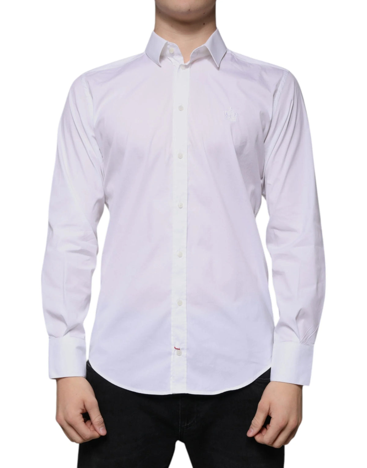 Dolce & Gabbana White Cotton Blend Men MARTINI Dress Shirt - IT39 | S - Shirts