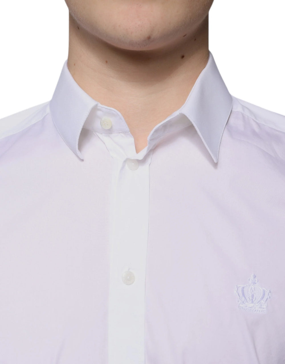 Dolce & Gabbana White Cotton Blend Men MARTINI Dress Shirt - IT39 | S - Shirts