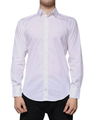 Dolce & Gabbana White Cotton Blend Men MARTINI Dress Shirt - IT39 | S - Shirts