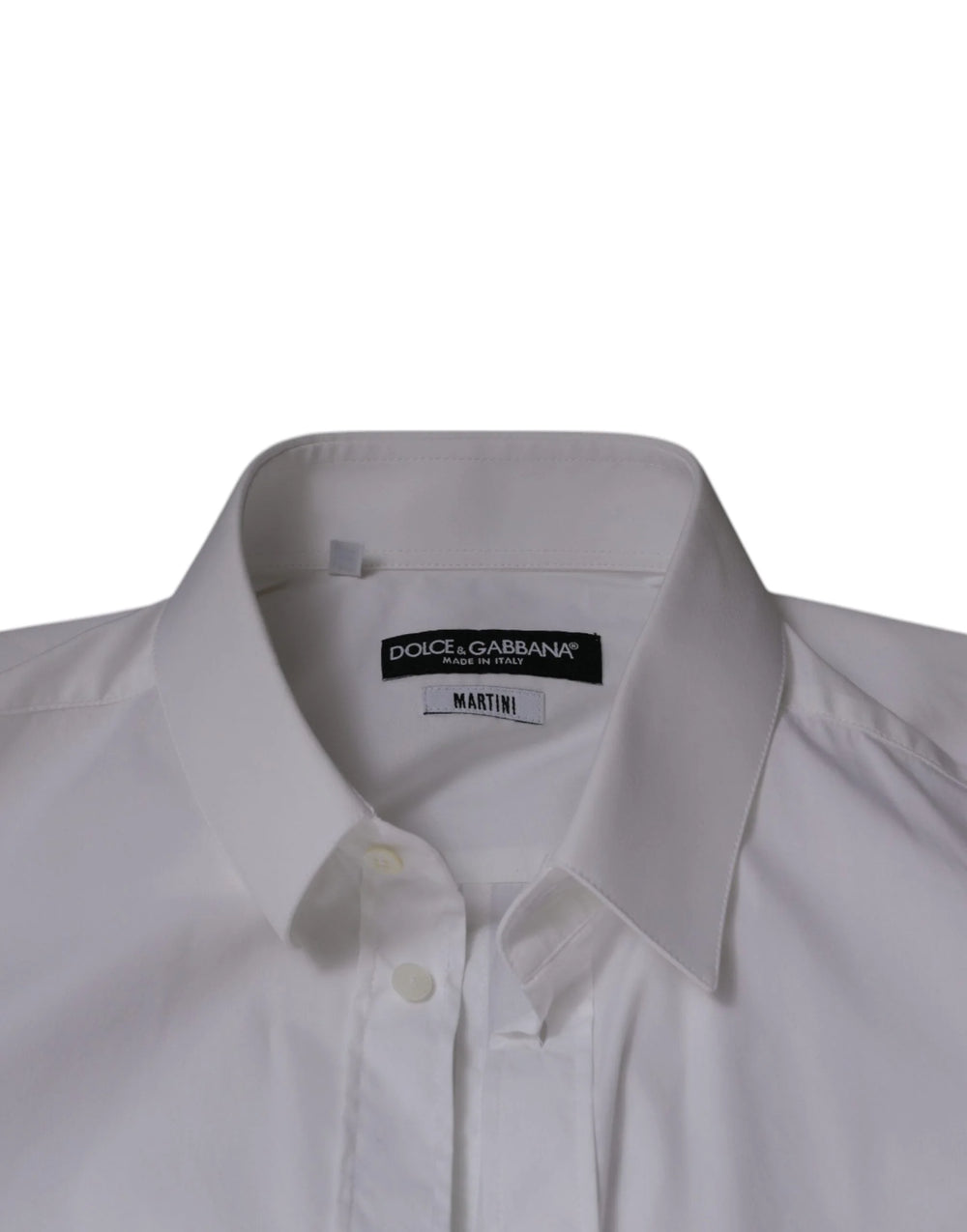 Dolce & Gabbana White Cotton Blend Men MARTINI Dress Shirt - IT39 | S - Shirts